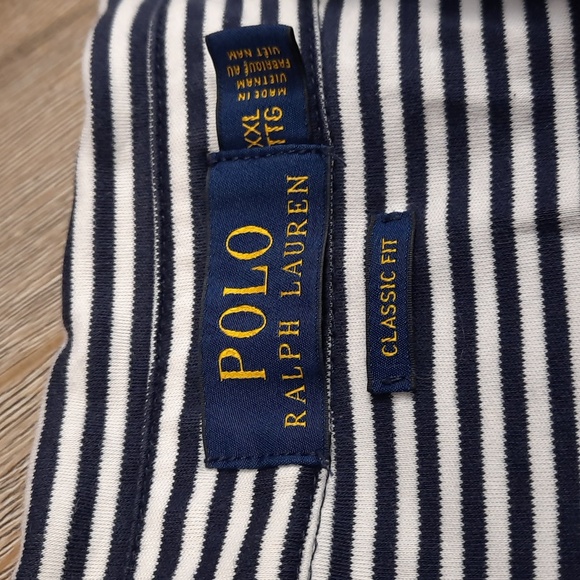 Polo Ralph Lauren navy & white striped short sleeve polo golf shirt, size XXL - Picture 5 of 8